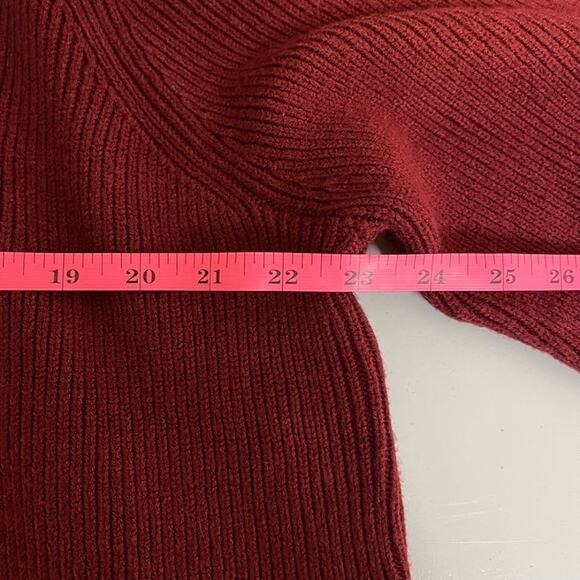 ELOQUII NWT Plus Size Curvy Burgundy Ribbed Balloon‎ Sleeve Knit Sweater 22/24 - Picture 6 of 7